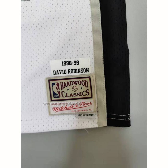 Camiseta San Antonio Spurs David Robinson #50 Mitchell & Ness 1998-99 Blanco